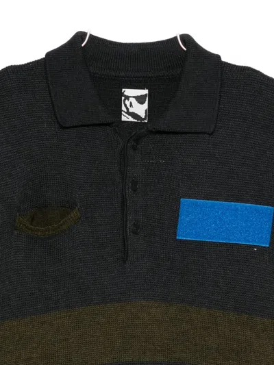 Gr10k Color Block Long Sleeve Polo Jacket In Black