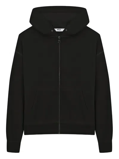 Msgm Kids Zip-up Sweatshirt In Black