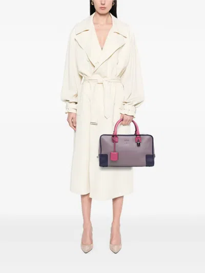 Pre-owned Loewe 2010-2025 Tricolor Goatskin Amazona 36 Handbag In Pink