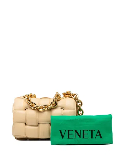 Pre-owned Bottega Veneta 2012-2025 Nappa Intrecciato Padded Chain Cassette Satchel In Brown