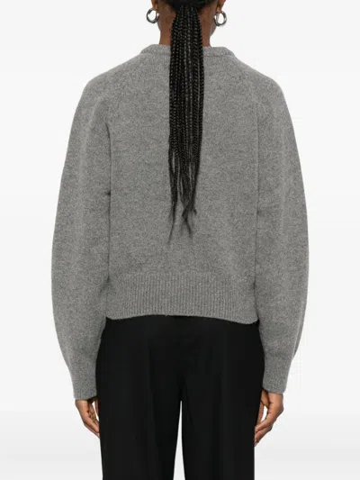 Dunst Wool V-necked Sweater In Gray