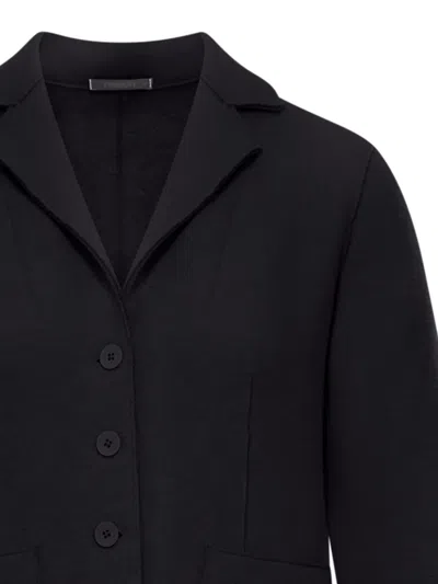 Transit Shaped Wool Jacket With Herringbone Pattern Inside In Black