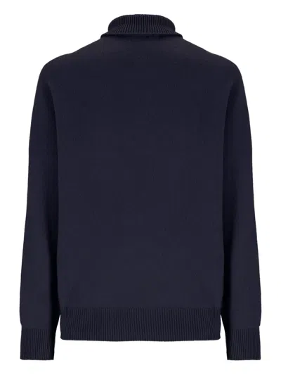 Laneus Knitted Turtleneck In Blue