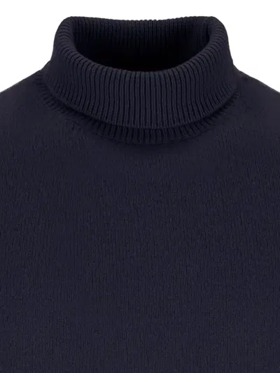Laneus Knitted Turtleneck In Blue