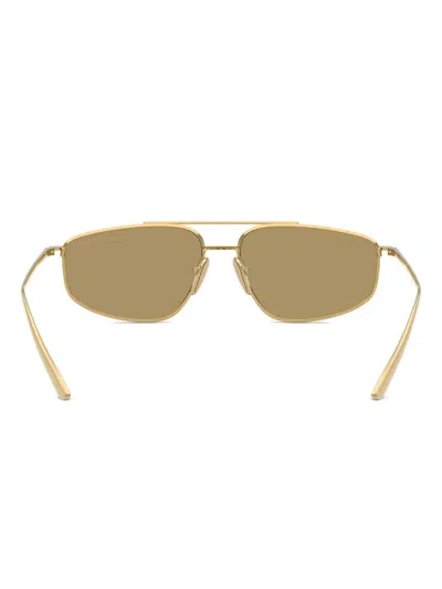 Prada Womens Gold Pr C51s Pillow-frame Metal Sunglasses In Gold