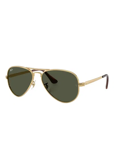 Ray Ban Ray-ban Blue Light Blocking 62mm Oversize Aviator Everglasses In Gold