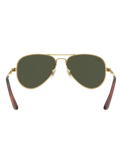 Ray Ban Ray-ban Blue Light Blocking 62mm Oversize Aviator Everglasses In Gold