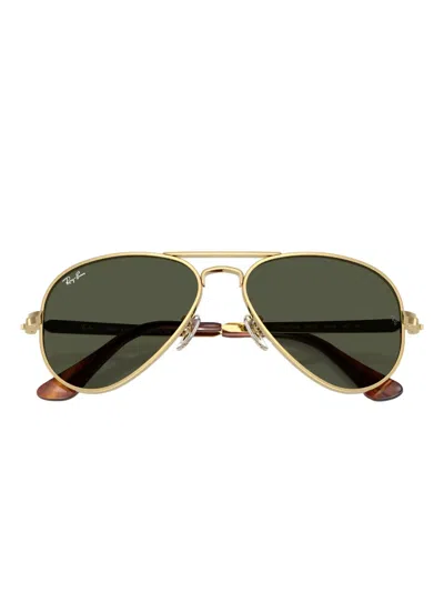Ray Ban Ray-ban Blue Light Blocking 62mm Oversize Aviator Everglasses In Gold