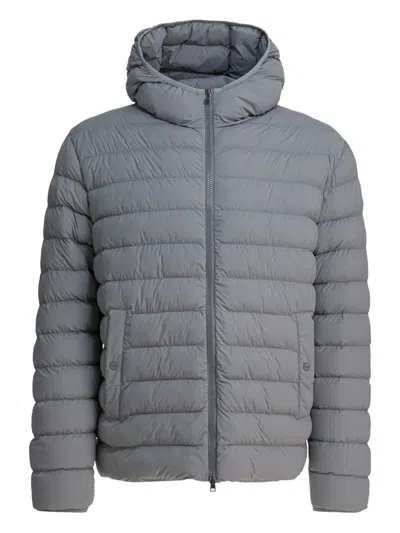 Herno Nylon Down Jacket Jackets And Coats Grey In Blue