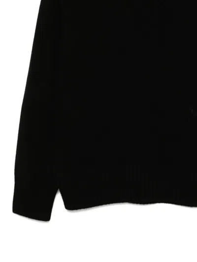 Reformation Jadey Cashmere Wool Oversized V Neck Sweater In Black