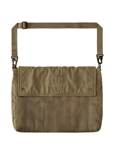C.p. Company Herringbone-pattern Shoulder Bag In Gray