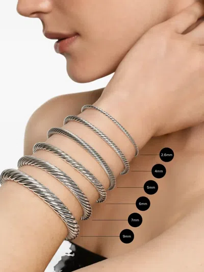 David Yurman Sterling Silver Cable Flex® Amethyst And Diamond Bracelet In Silver