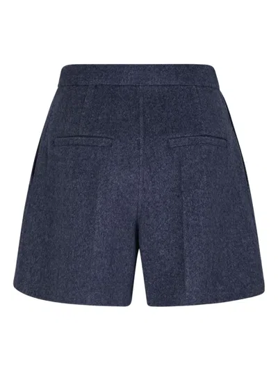 Max Mara Pleated Shorts In Blue