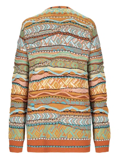 Laneus Button-down Knitted Cardigan With Classic Design In Multi