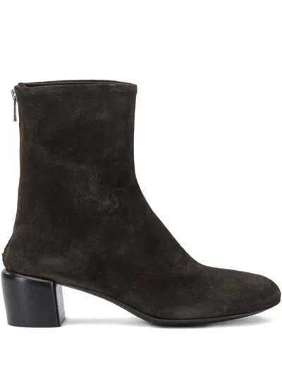 Officine Creative Zip-back Block-heel Boot In Burgundy