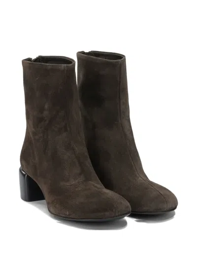 Officine Creative Zip-back Block-heel Boot In Burgundy