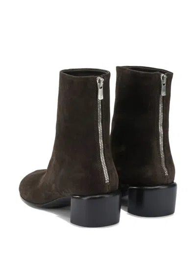 Officine Creative Zip-back Block-heel Boot In Burgundy