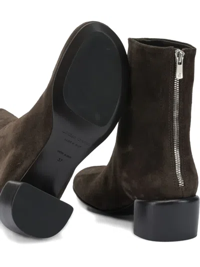 Officine Creative Zip-back Block-heel Boot In Burgundy