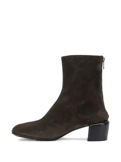 Officine Creative Zip-back Block-heel Boot In Burgundy