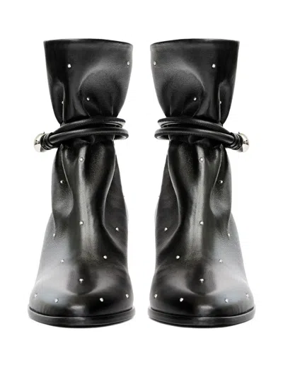 Isabel Marant Forla Studded Leather Ankle Boots In Black