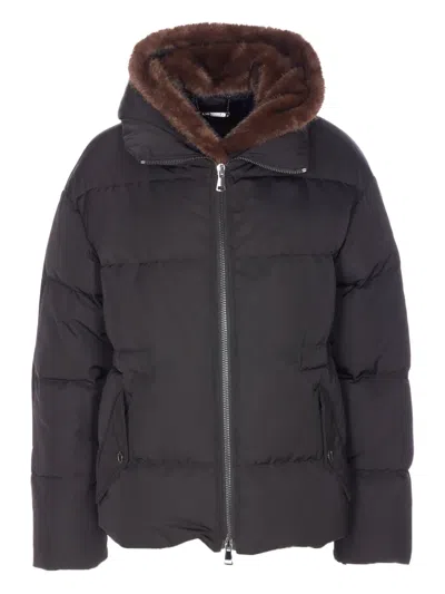 Lou Andrea Removable-hood Padded Jacket In Black