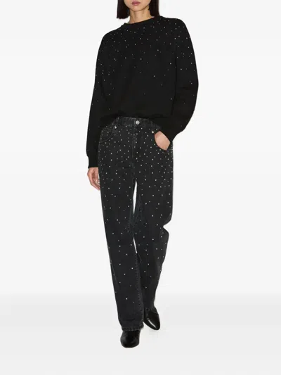 Isabel Marant Étoile Brinsa Festive Studded Straight Leg In Black