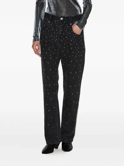 Isabel Marant Étoile Brinsa Festive Studded Straight Leg In Black
