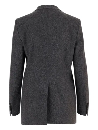 Tagliatore Single-breasted Jacket In Stretch Viscose Blend In Gray
