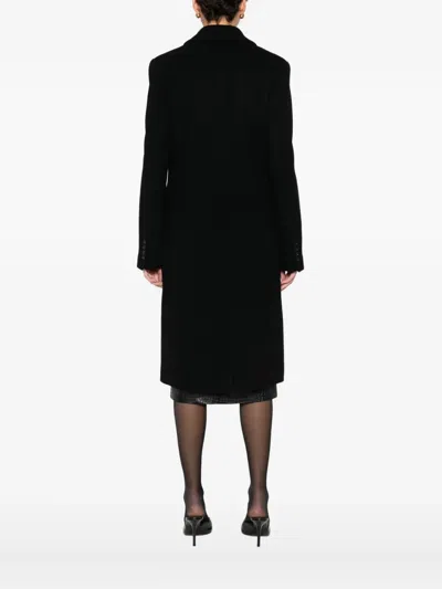 Manuel Ritz Double-breasted Wool-blend Coat In Black
