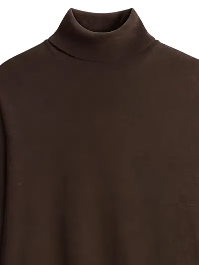Woolrich Cozy Turtleneck Sweater Long Sleeves In Brown
