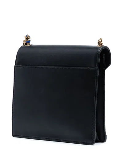 Pre-owned Saint Laurent 2022 Quilted Lambskin Gaby Square Shoulder Bag In Black