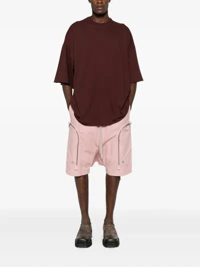Rick Owens Drkshdw Burgundy Concordians Jumbo Ss T-shirt In Red