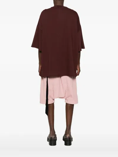 Rick Owens Drkshdw Burgundy Concordians Jumbo Ss T-shirt In Red
