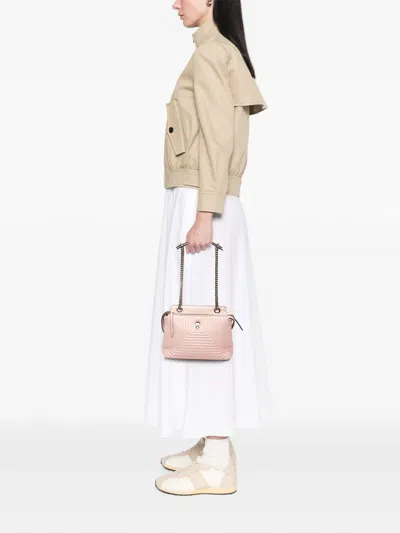 Pre-owned Fendi 2010-2025 Small Lambskin Dotcom Click Shoulder Bag In Pink