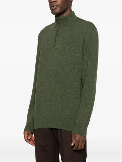 Barbour Zip-up Sweater In Green
