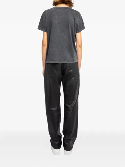 Zadig & Voltaire Womens Alys Logo-print Cotton-jersey T-shirt Black In Gray