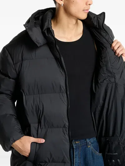 Calvin Klein Jeans Est.1978 Hooded Padded Coat In Black