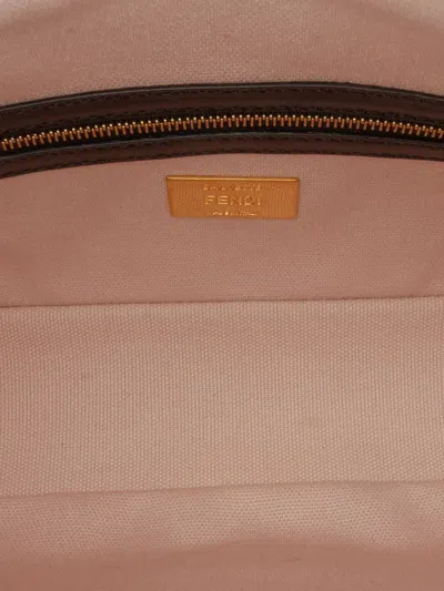 Pre-owned Fendi 2000-2025 Zucca Embroidered Canvas Baguette Satchel In Pink