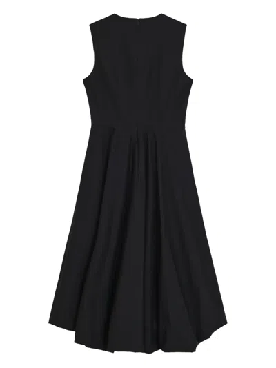 Moschino Contoured Black Dress With Cotton-elastane Blend In Black
