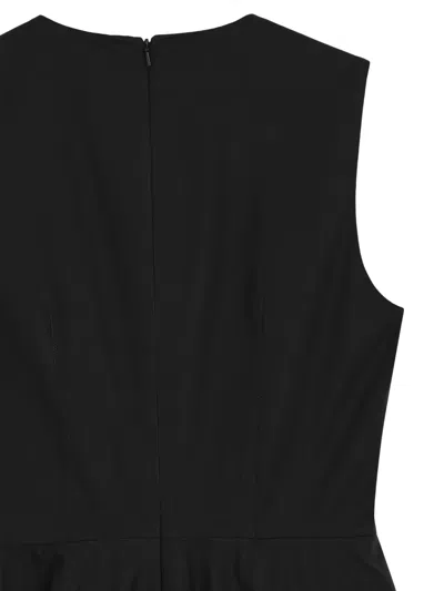 Moschino Contoured Black Dress With Cotton-elastane Blend In Black