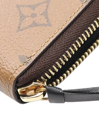 Pre-owned Louis Vuitton 2021-2025 Monogram Reverse Clemence Wallet Long Wallets In Brown