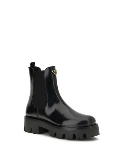 Prada Ankle Boots With Chunky Sole And Pull Tabs In Multi