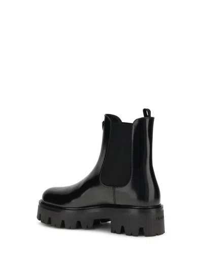 Prada Ankle Boots With Chunky Sole And Pull Tabs In Multi