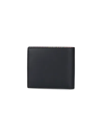 Paul Smith Textured Leather Bifold Wallet With Embossed Signature In Black