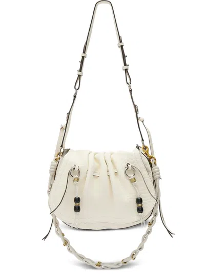 Isabel Marant Bolton Embellished Tasseled Textured-leather Shoulder Bag In White