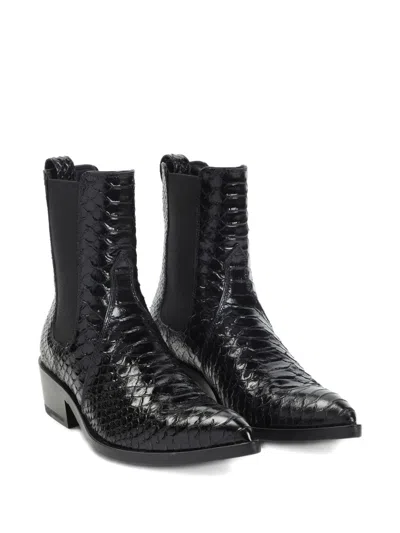 Tom Ford Shiny Python Stamped Leather Chelsea Boots In Multi