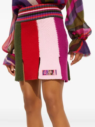 Pucci Striped Wool-blend Miniskirt In Multi