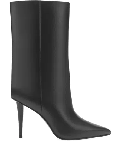 皮质高跟及踝靴