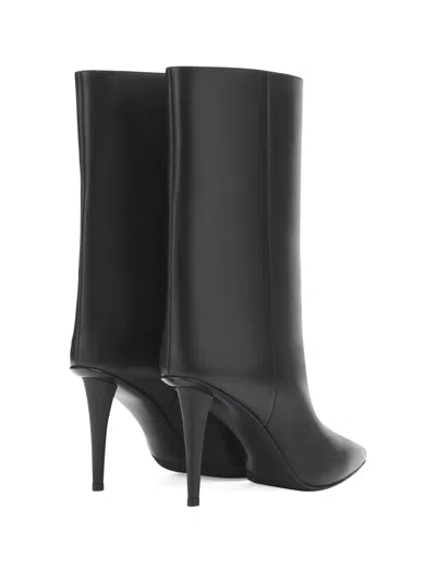 皮质高跟及踝靴