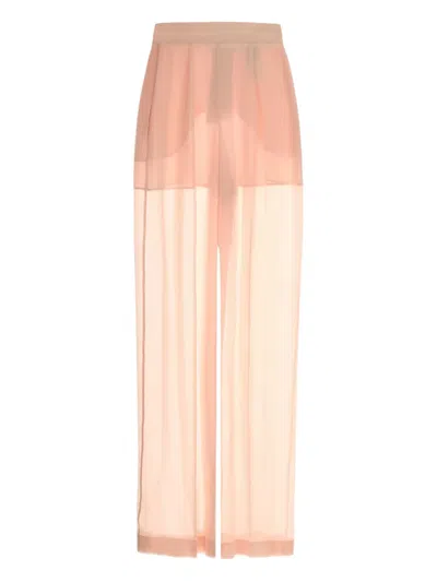 Alberta Ferretti Alberta Ferreti Pink Silk Wide-leg Pant In Pink